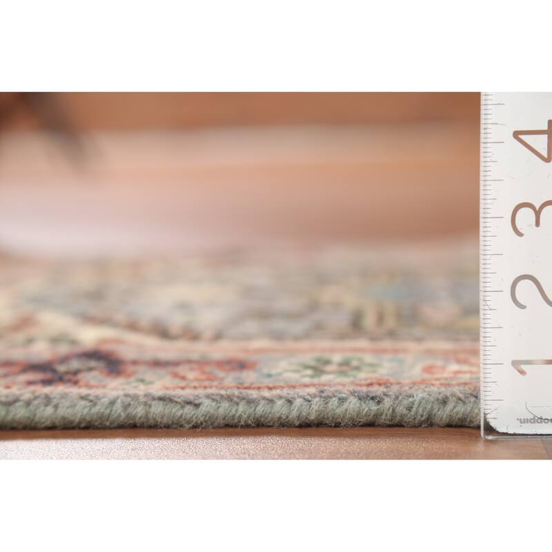 Geometric Heriz Serapi Indian Accent Rug Handmade Gray Wool Carpet - 2'0"x 3'0"