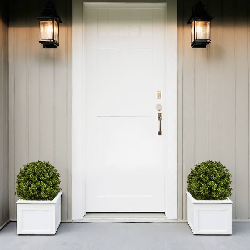 22in Boxwood Ball Shaped Artificial Topiary Shrubs Tree in Pot for Home and Garden Decoration 2pcs/set