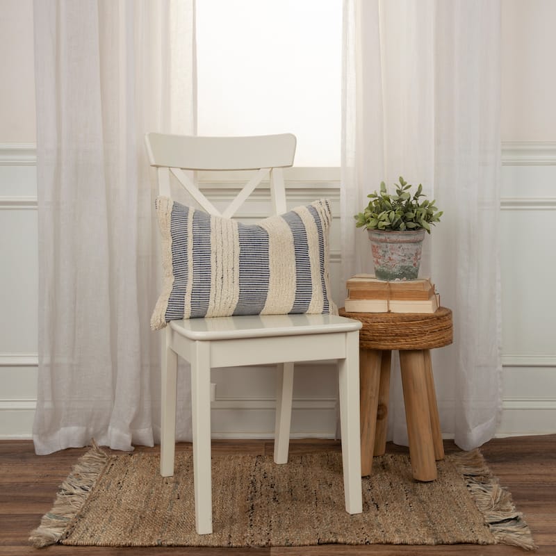 Rizzy Home Boho Stripe Tufted Throw Pillow