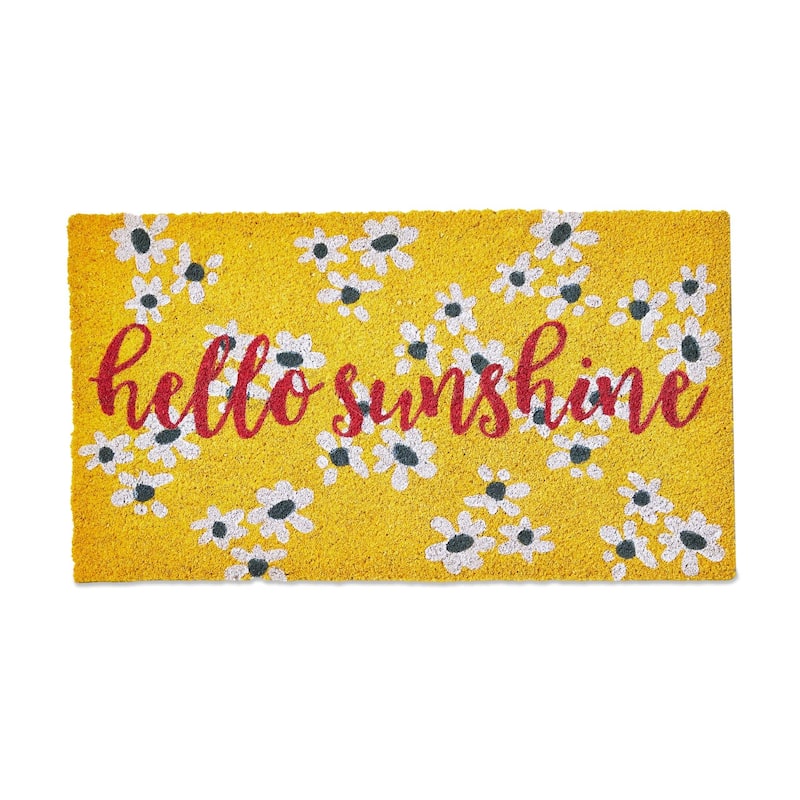 Hello Sunshine PVC Coir Door Mat - Everyday Multicolor Doormat, Easy to Clean, 1" H x 30" L x 17" W