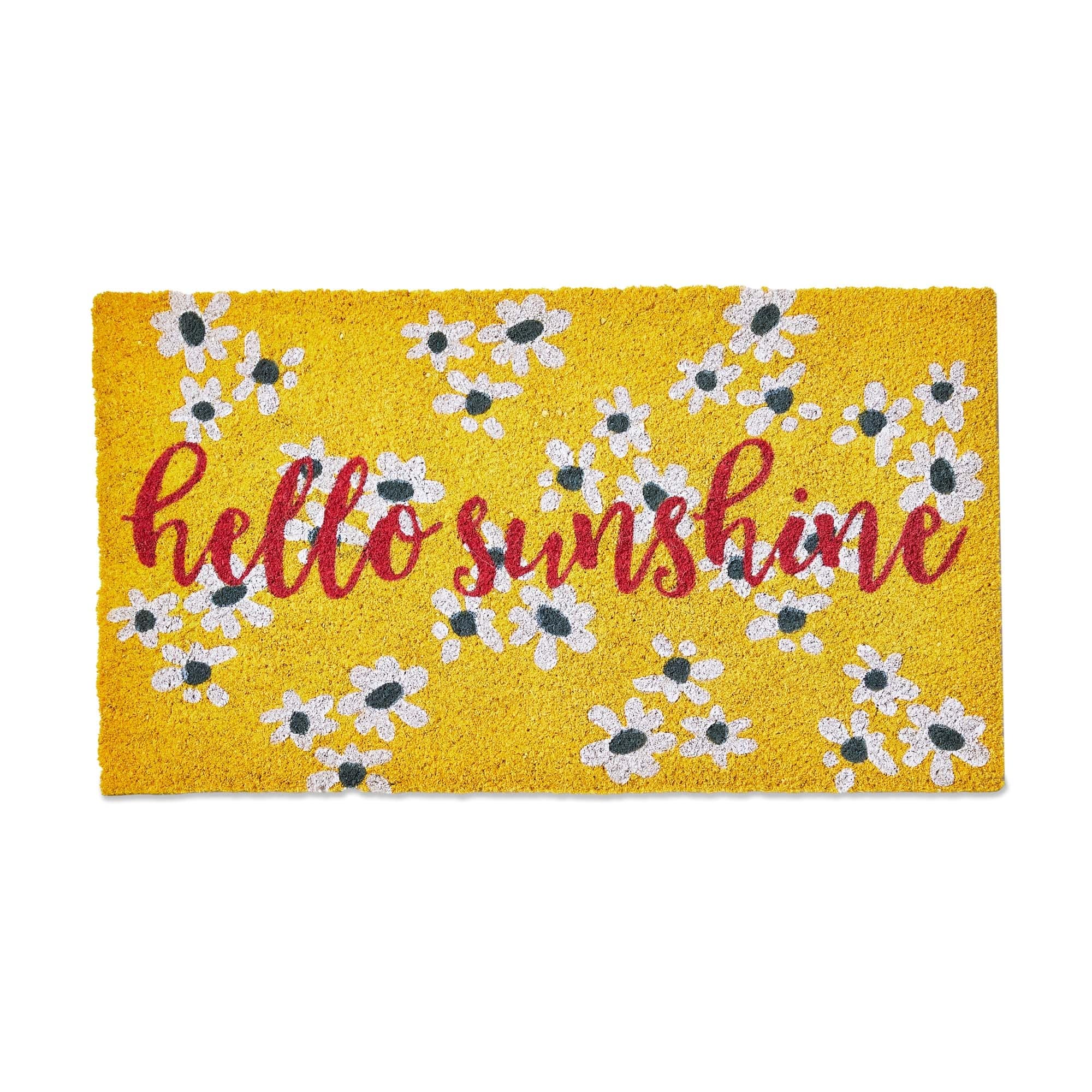 Hello Sunshine PVC Coir Door Mat - Everyday Multicolor Doormat, Easy to Clean, 1" H x 30" L x 17" W