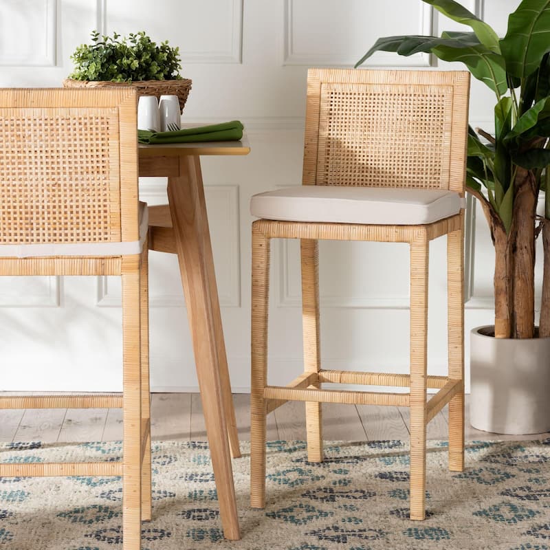 Sofia Bohemian Natural Rattan Bar Stool