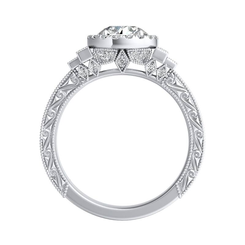 Auriya 14k Gold Vintage Art Deco Round Halo Diamond Ring 1 3/8cttw (G-H. VS1-VS2)