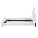 preview thumbnail 11 of 10, Cute Full Size Upholstered Platform Kids Bed Frame with Cartoon Ears Shaped Headboard for Kids, Easy to Assemble, White
