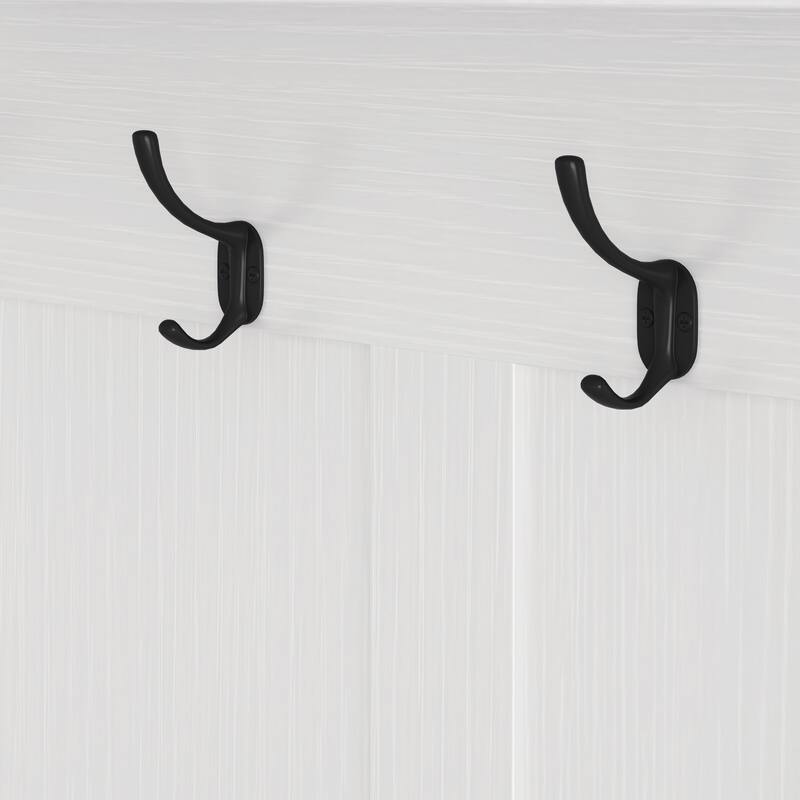 Multi-purpose Hallway Hall Tree with Removable Linen Cushioned Entryway Bench, Coat Rack, Storage Shelves, and DIY Pegboard