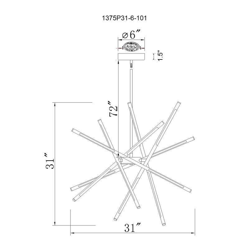 Oskil LED Integrated Chandelier With Black Finish