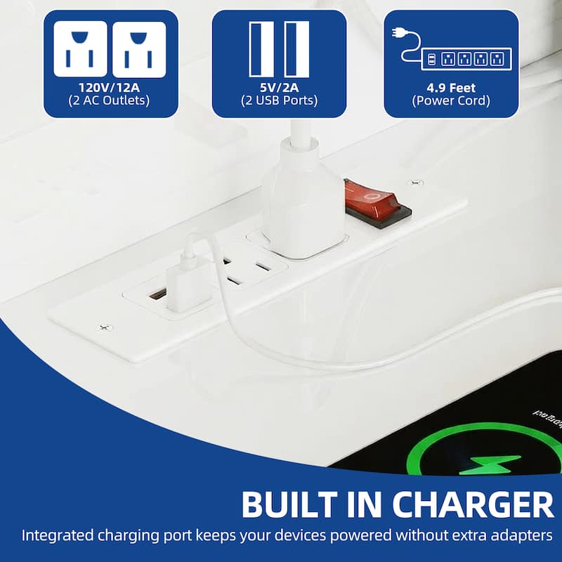 Moasis Hidden Litter Box Furniture with Power Hub for Self-Cleaning Litter Boxes