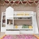 preview thumbnail 18 of 64, Elegant Full Over Full Bunk Bed With 2 Drawers,3 Shelves and Slide,Sturdy Frame,s