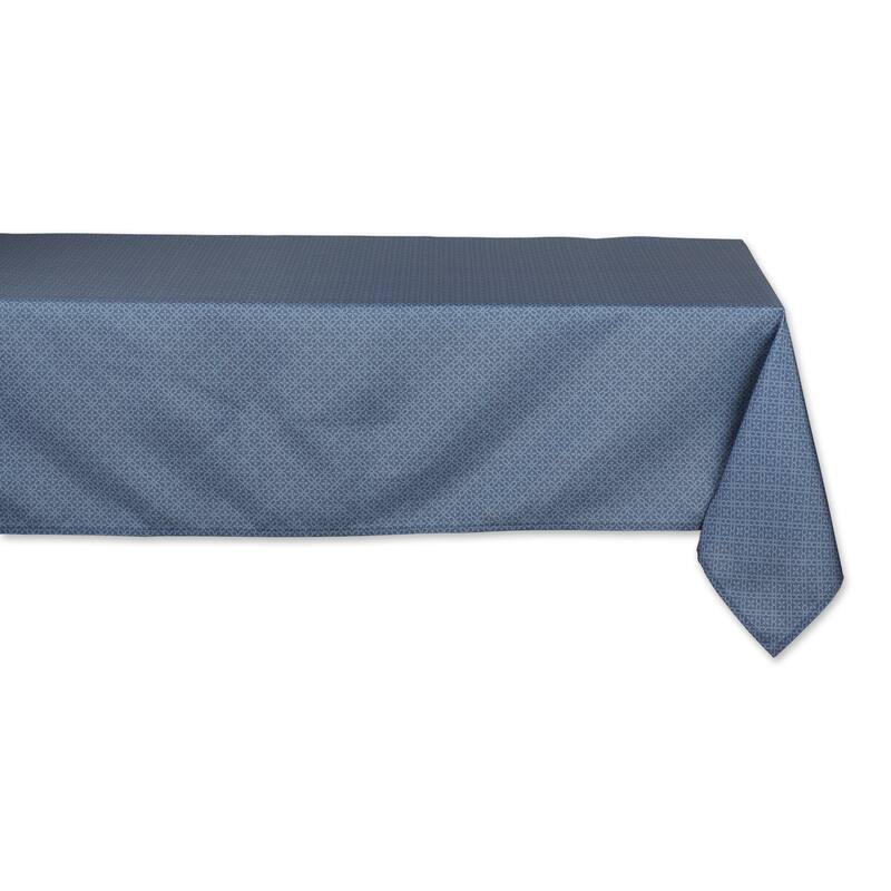 DII Stone Tonal Lattice Print Outdoor Tablecloth With Zipper 60 Round - French Blue