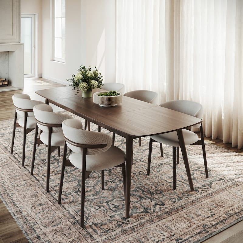 Nuloom Luned Bordered Traditional Washable Area Rug - 6' x 9' - Tan