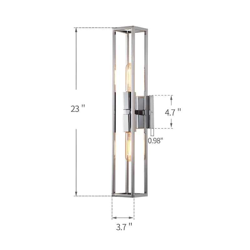 2 - Light Metal Frame A-Frame Sign Holder Wall Scone Symmetrical Geometric Vanity Light