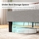 preview thumbnail 3 of 6, Twin Size Platform Bed Frame with Upholstered Headboard, Durable Metal and Wood Construction