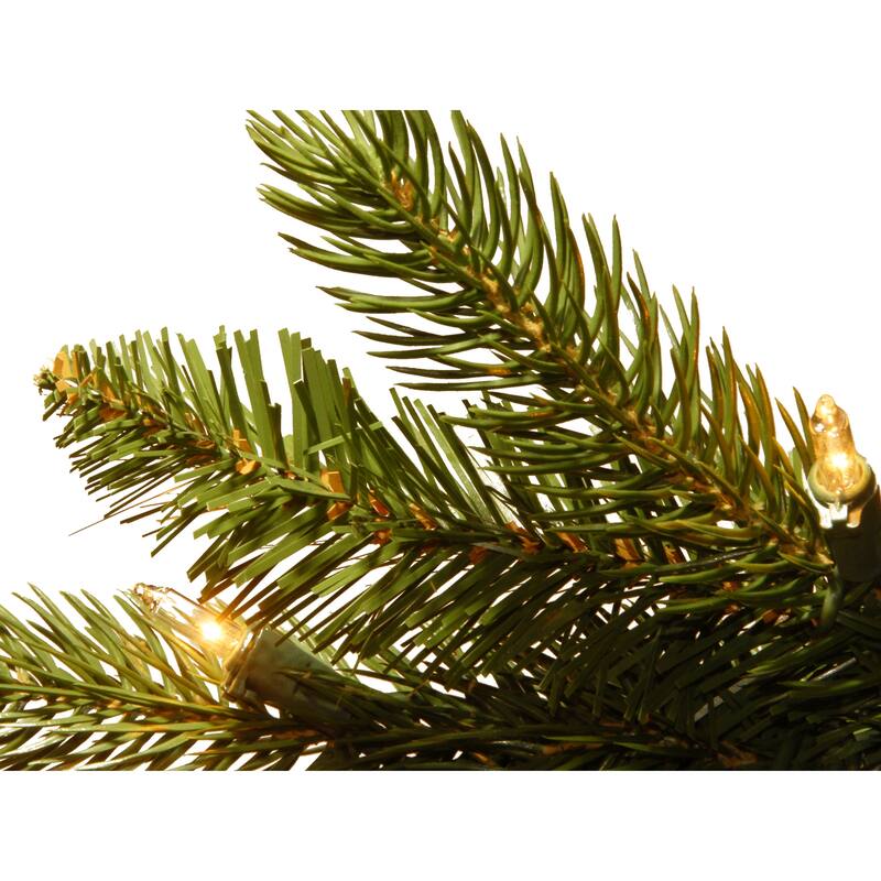 National Tree Company 7.5 ft. 'Feel-Real' Grande Fir Medium Hinged Tree with 750 Clear Lights - 7.5 Foot