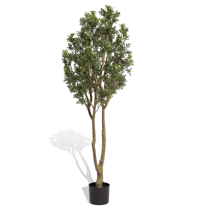 Large artificial curved branches of green plants