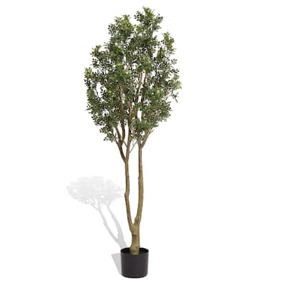 Large artificial curved branches of green plants