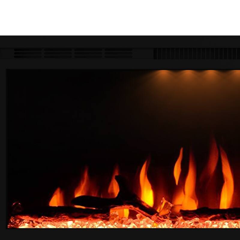 44" 1500W Modern Inserted Wall Mounted Smart Electric Fireplace Heater with APP Control and Remote - 44" L x 6.3" W x 17.72" H