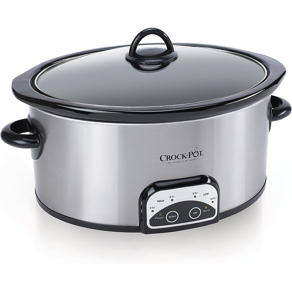 Magic Mill Extra Large 10 Quart Slow Cooker With Metal Searing Pot &  Transparent Tempered Glass Lid Multipurpose Lightweight Cookers, Pot is  Safe to