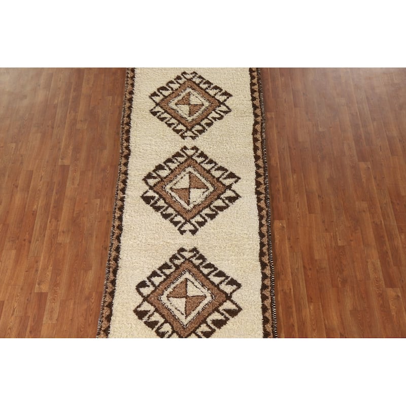 Turkish Anatolian Oriental Runner Rug Hand-knotted Wool Carpet - 3'8"x 11'5"