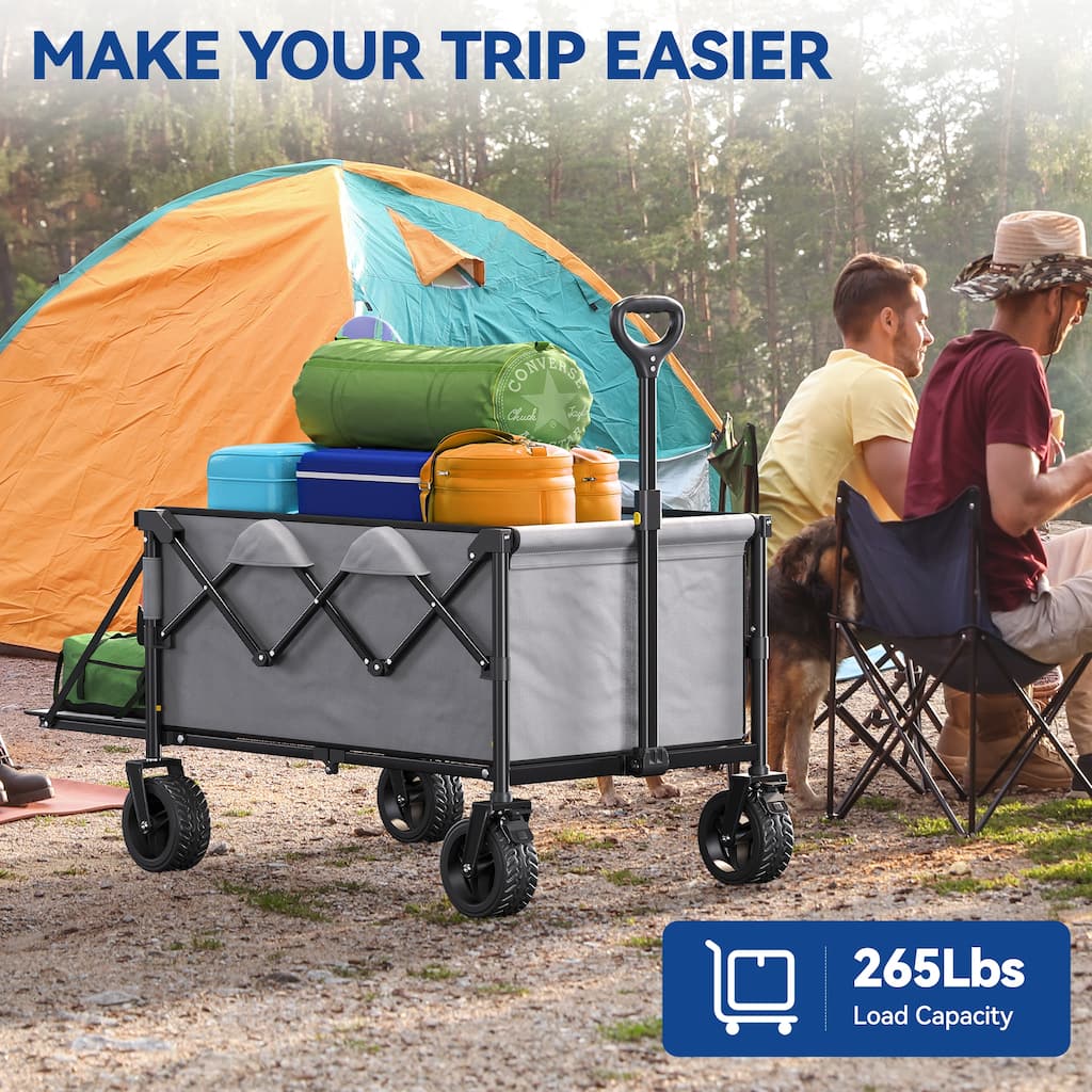 Collapsible Foldable Beach Wagon Cart Utility Cart with Wheels