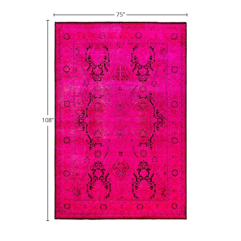 Contemporary Overdyed Wool Hand Knotted Area Rug - 6' 3" x 9' 0"