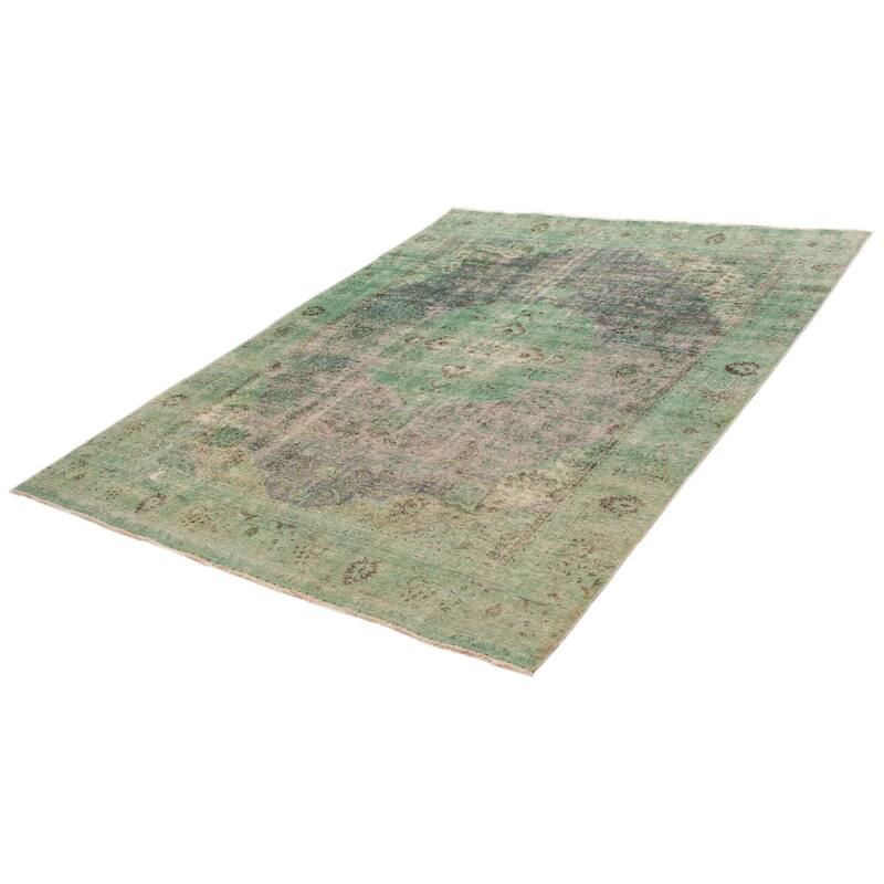 ECARPETGALLERY Hand-knotted Color Transition Light Green Wool Rug - 9'1 x 12'2