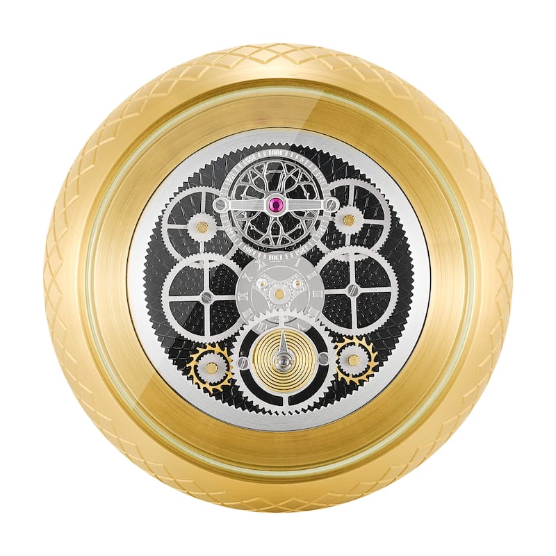 Ruvati Chrono Two Handle Watch Face Twist Bathroom Faucet in Brushed Gold- RVF5234SG - 7'6" x 9'6"