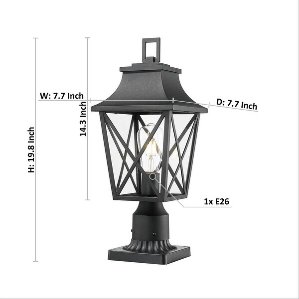 Outdoor Post Light Lighting Fixture with Pier Mount Base Hard Wired Column Exterior Lamp Post Lantern with Glass 1 pack Bed Bath Beyond 42034252