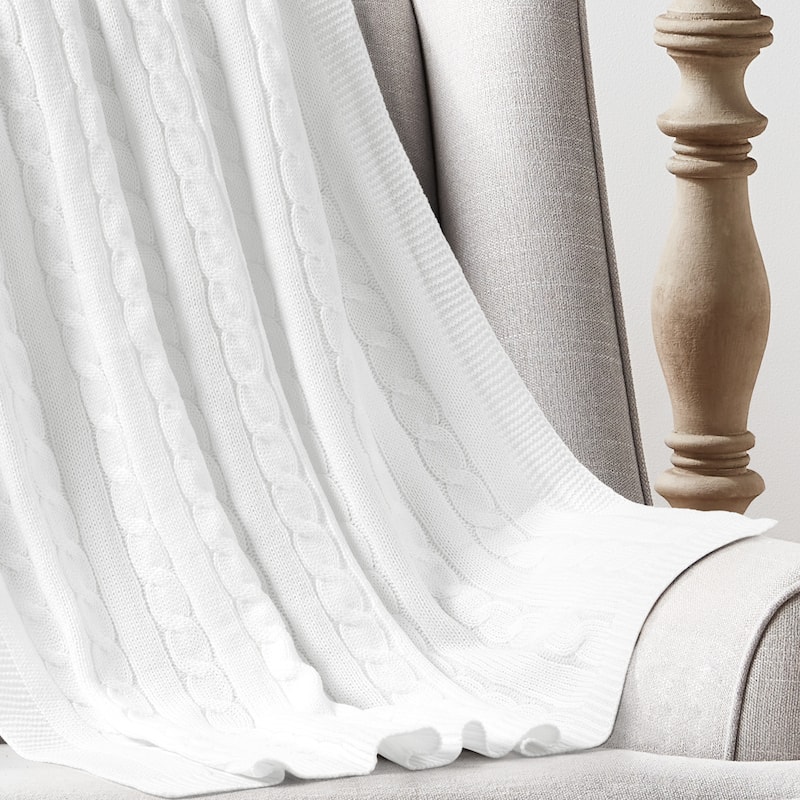 Lush Decor Cable Soft Knitted Oversized Blanket/Coverlet