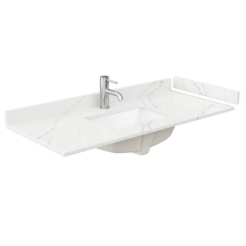 Strada 48-inch Single Vanity, Quartz Top, 46-inch Mirror