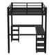 preview thumbnail 12 of 10, Multifunctional Design Loft Bed with Desk, Shelves, Ladder and Guardrails, Full Size, Black with Black Desk