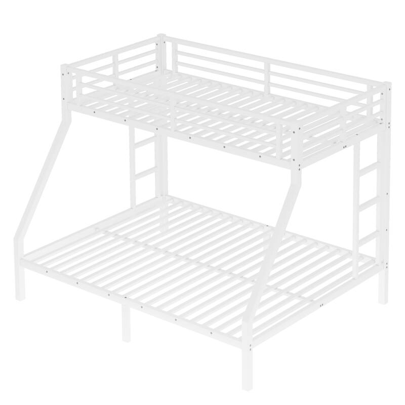 Space-Saving Twin XL over Queen Metal Bunk Bed for Teens and Adults, Noise Reduced, No Box Spring Needed