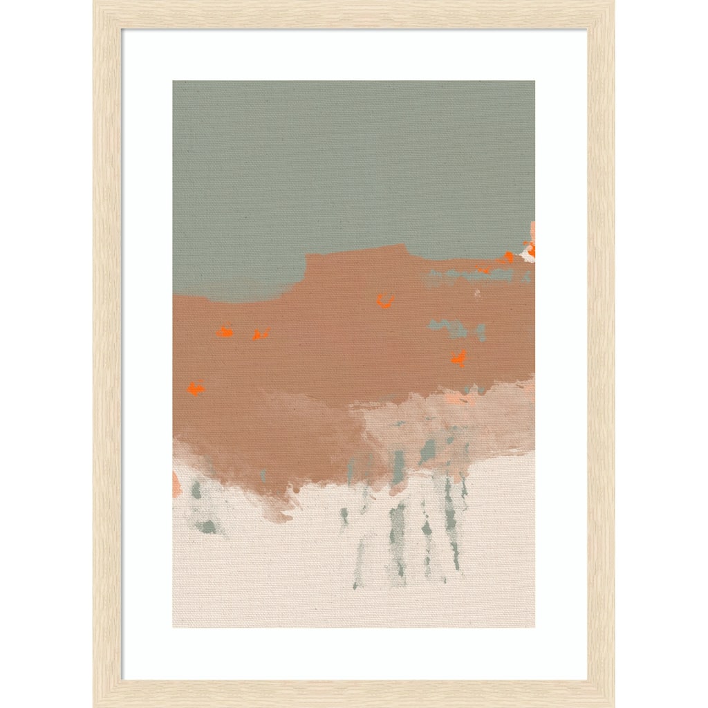 Earthy Tones With Soft Brushstrokes by Simona Gocan Wood Framed Wall Art Print