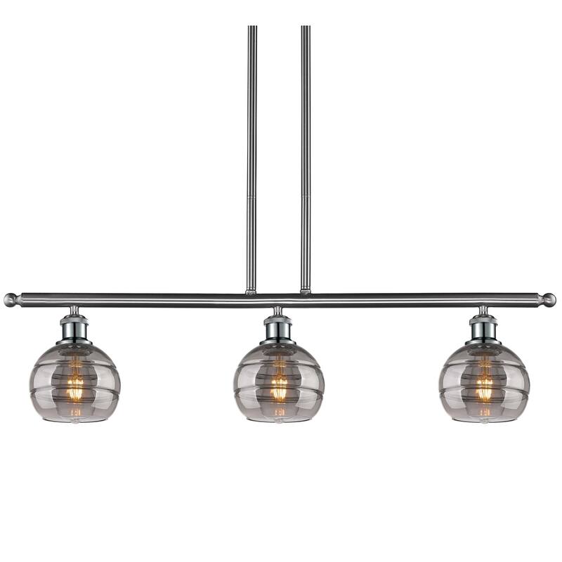 Innovations Lighting 516-3I-9-36 Rochester Pendant Rochester 3 Light - Brushed Satin Nickel / Light Smoke