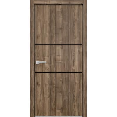 Solid French Door 18 x 80 Planum 0014 Walnut with| Bathroom