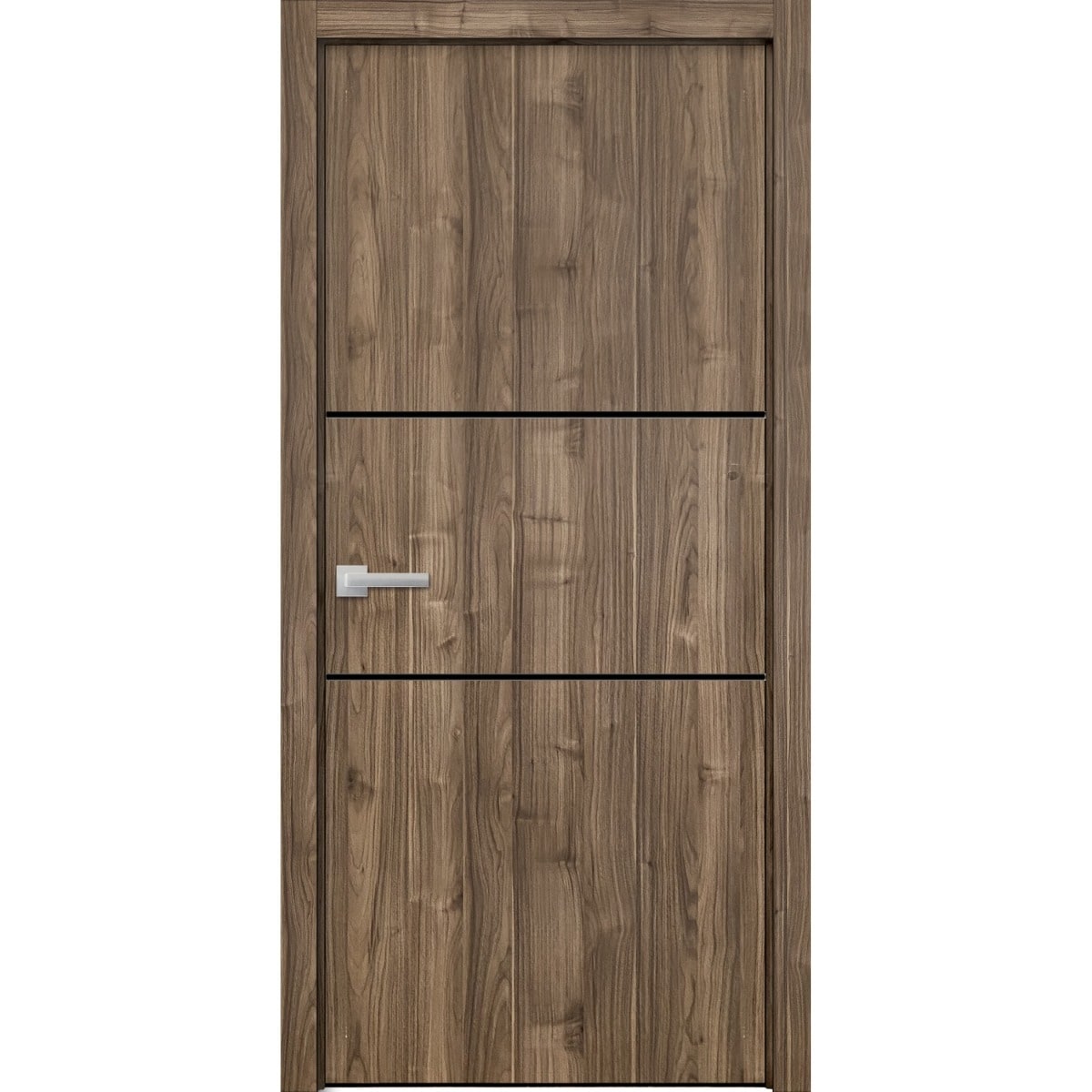 SartoDoors Planum 0014 | Interior French Doors French Door | Solid Wood | Hardware Set | 18x80, Walnut Bedroom Door Pantry Door