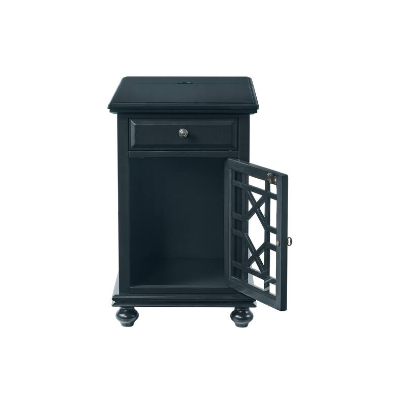 Elegant Chairside Table with Power by Martin Svensson Home