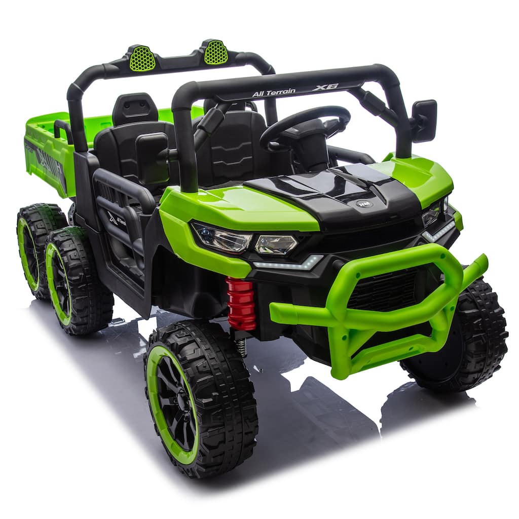 Electric Dump Truck Green Kids Truck Off-Road Toy Car Ride on Jeep