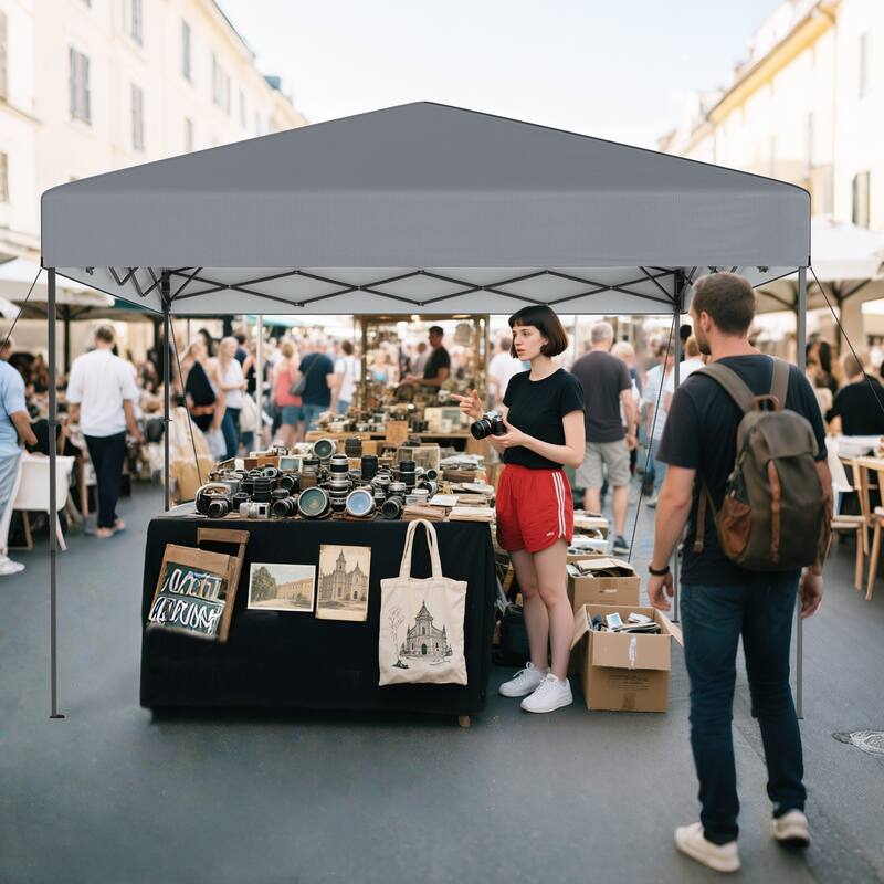 Gymax 10 X 10 FT Pop up Canopy Tent w/ Portable Carrying Bag 8 Stakes