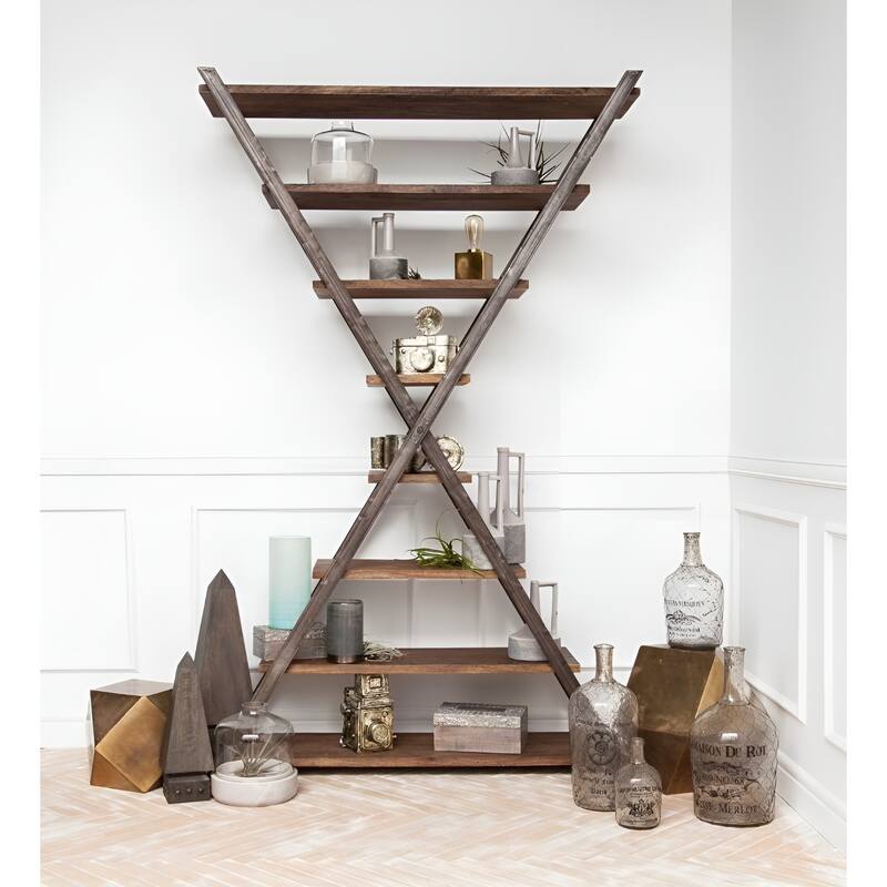 Gold Brass Square End Table with Block Base for Living Room Accent Decor - 26” x 26” x 18.5” (D x W x H)