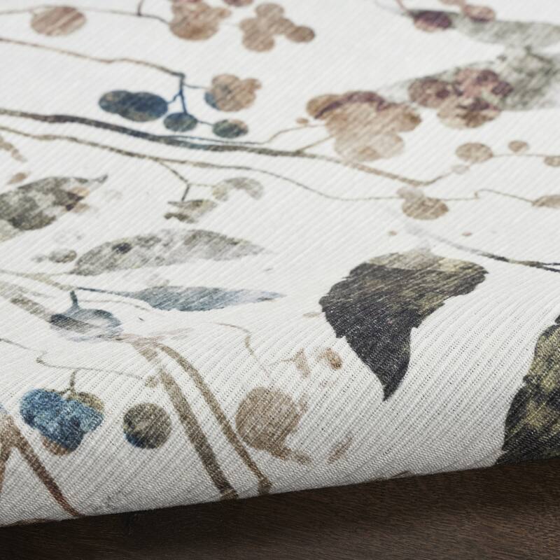 Lovu Power Loomed Floral Traditional Non Skid Low Pile Area Rug By HomeRoots