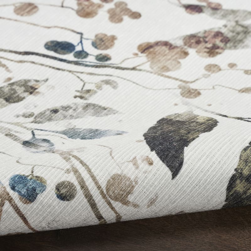 Nude Power Loomed Floral Traditional Non Skid Low Pile Area Rug By HomeRoots - 96' X '26' X '0.25