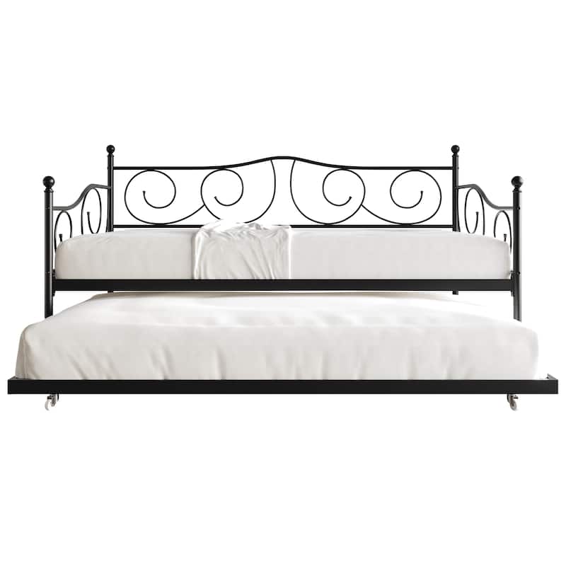 CraftPorch Contemporary Twin Size Metal Daybed with Trundle