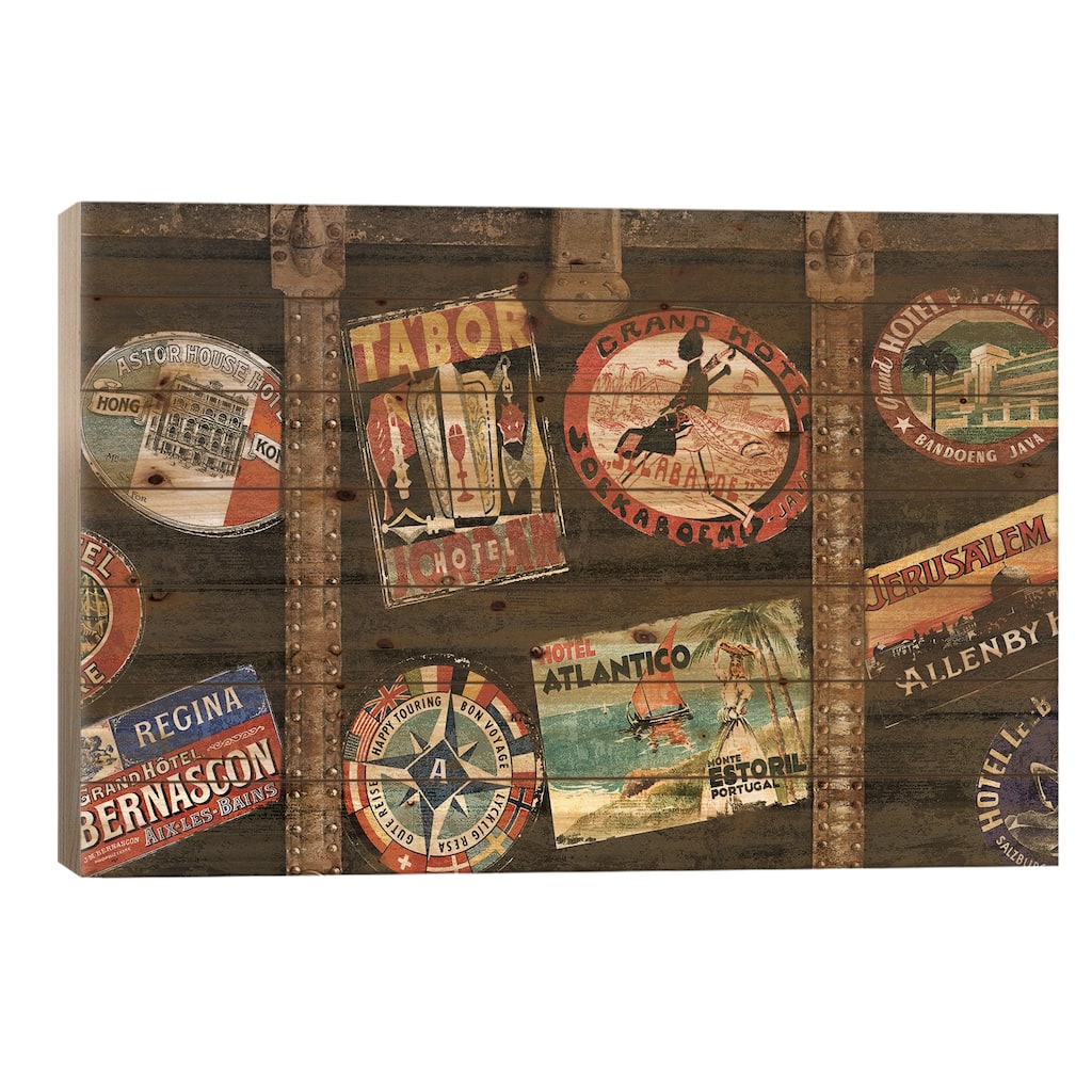 Vintage Voyage Print On Wood by Russell Brennan - Multi-Color