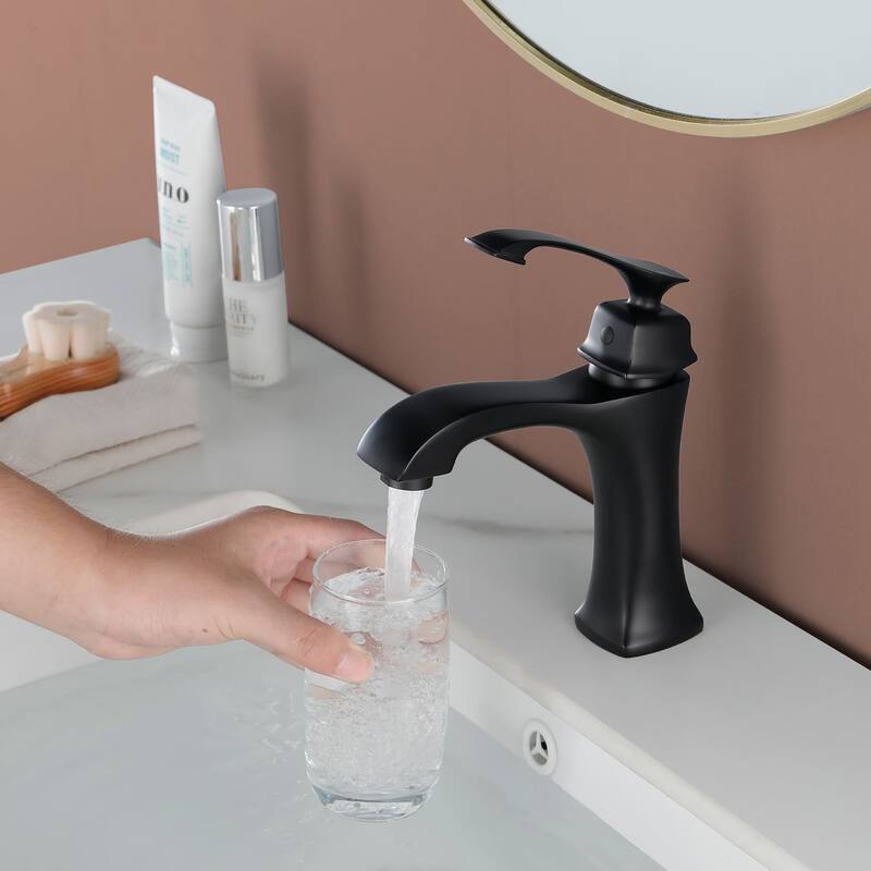Single Hole Bathroom Sink Faucet Single Handle Bathroom Faucet Modern Lavatory Basin Vanity Tap With Valve, NO DRAIN