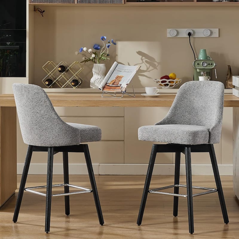 Swivel Bar Stools Set of 2, 30" Height Upholstered Barstools