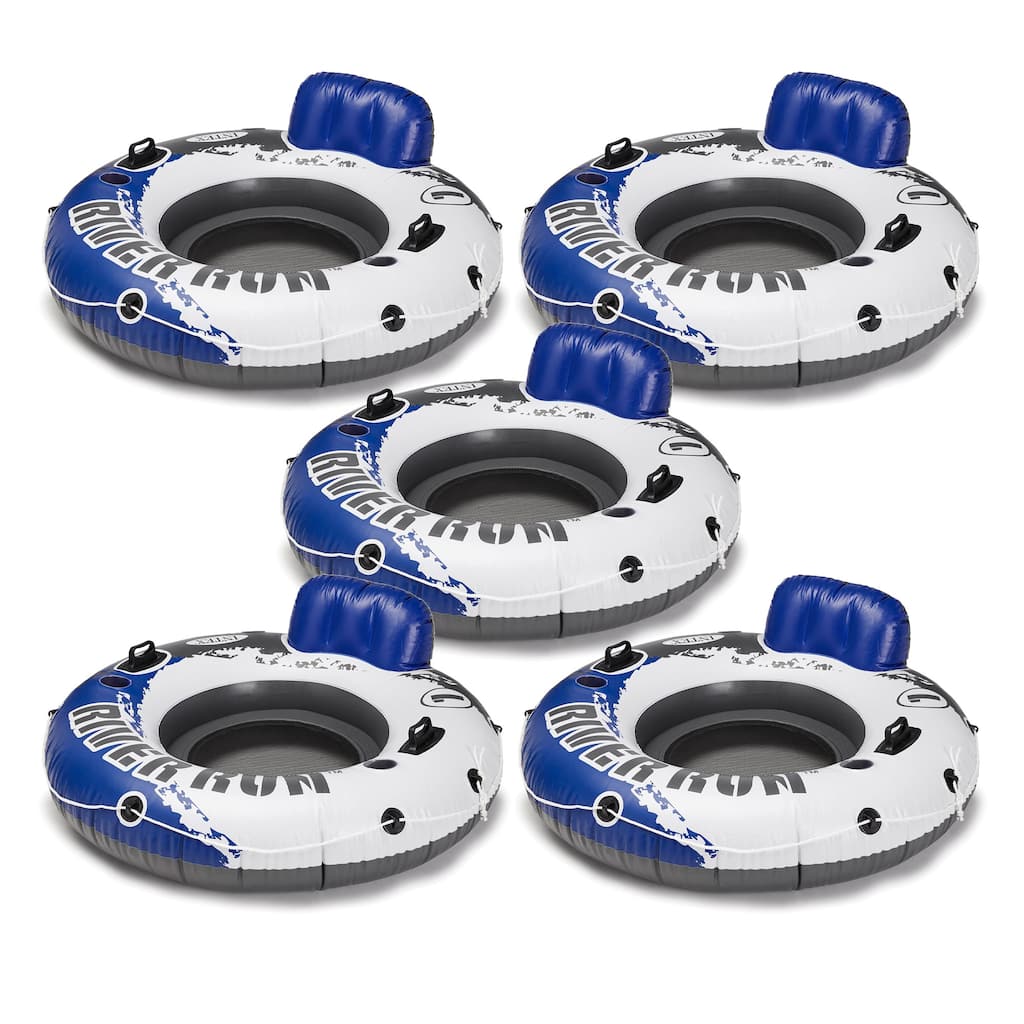 Intex River Run 1 Person Inflatable Floating Tube Lake/Pool/Ocean Raft (5 Pack) - 4.4