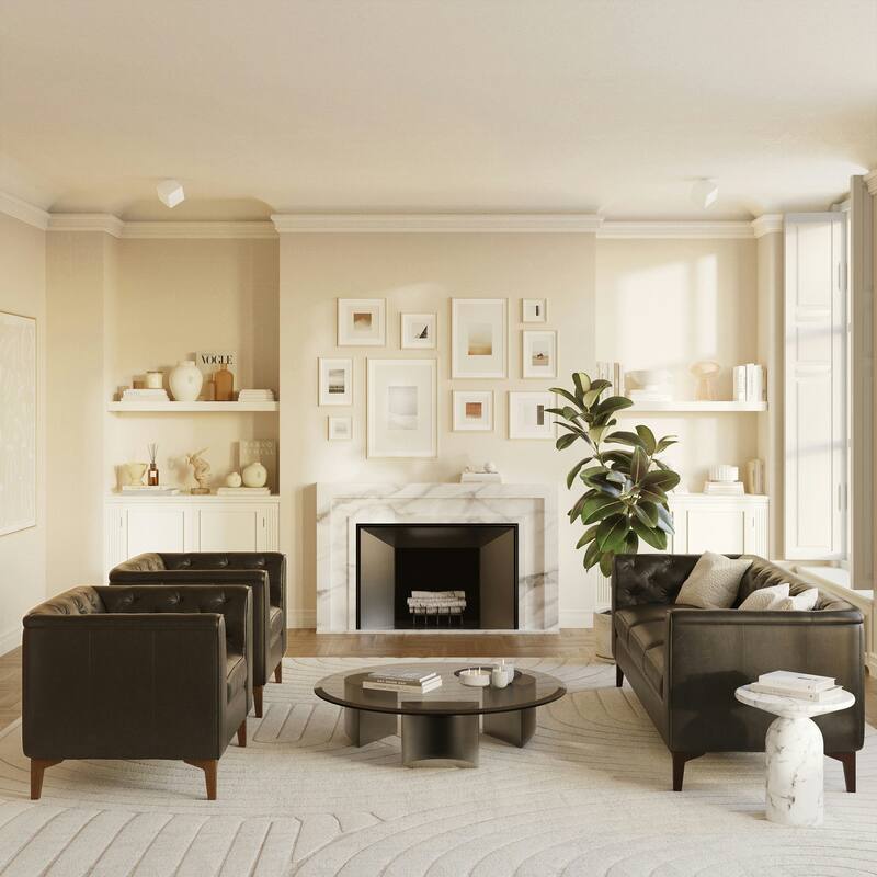 Poly & Bark Essex Lounge Chair - Full Grain Genuine Italian Leather