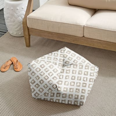 Sorra Home Sunbrella Outdoor Geo Pouf