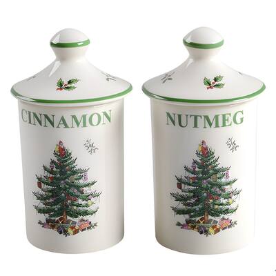 Christmas Tree Spice Jars - Set of 2