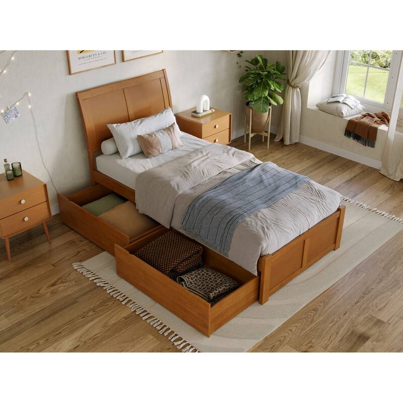 Portland Platform Bed with Footboard and Storage Drawers